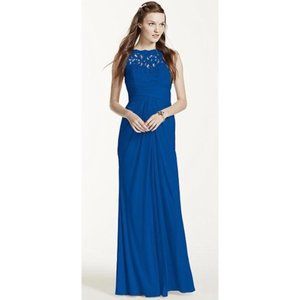 Davids Bridal Horizon Blue Bridesmaid Dress - 6